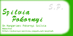 szilvia pokornyi business card